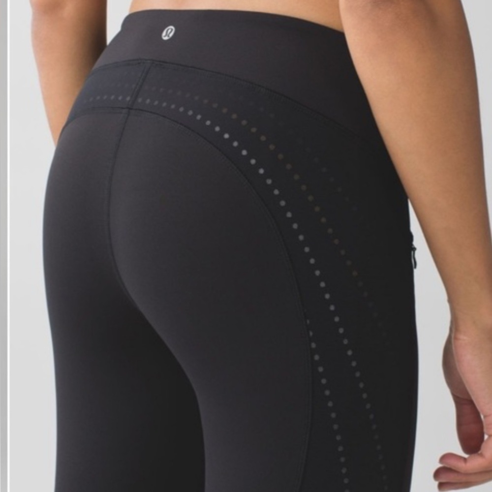 lululemon athletica Black High-Rise Leggings with Subtle Dot Detail